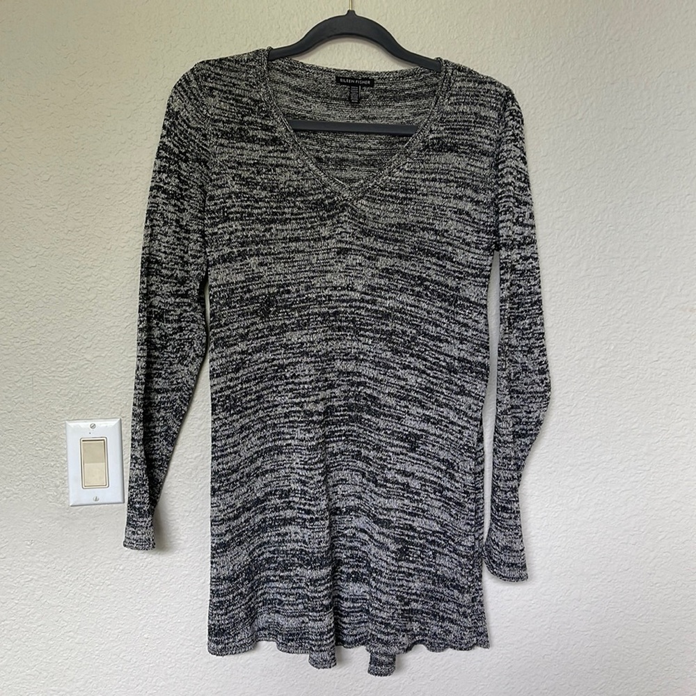 Eileen Fisher Silk Sweater space dyed gray size M